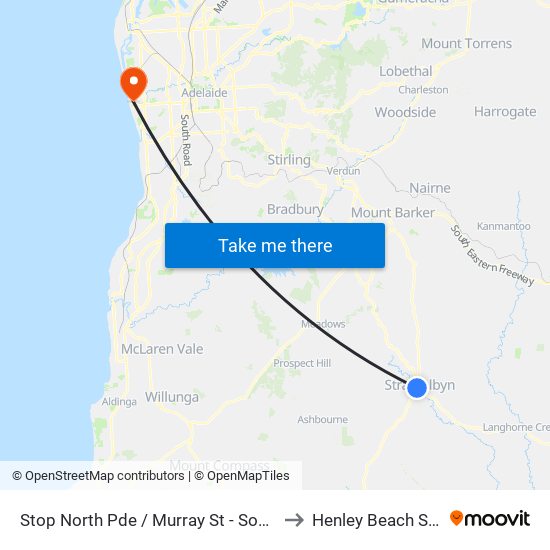 Stop North Pde / Murray St - South side to Henley Beach South map