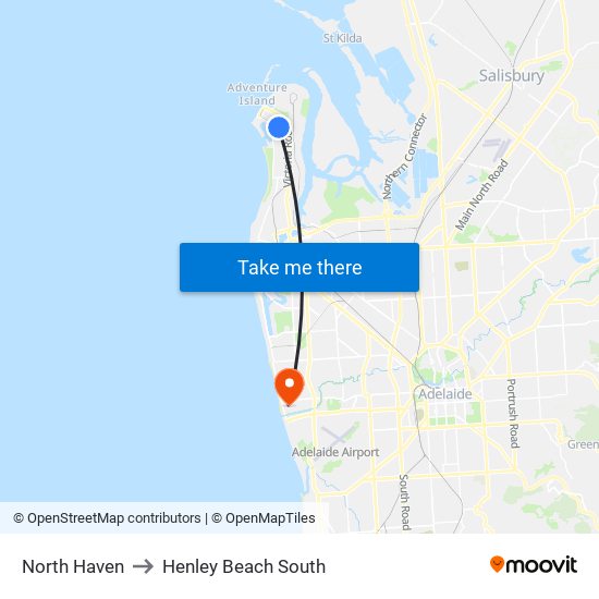 North Haven to Henley Beach South map
