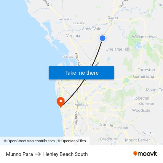 Munno Para to Henley Beach South map