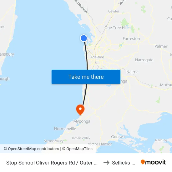 Stop School Oliver Rogers Rd / Outer Harbor Railway to Sellicks Beach map