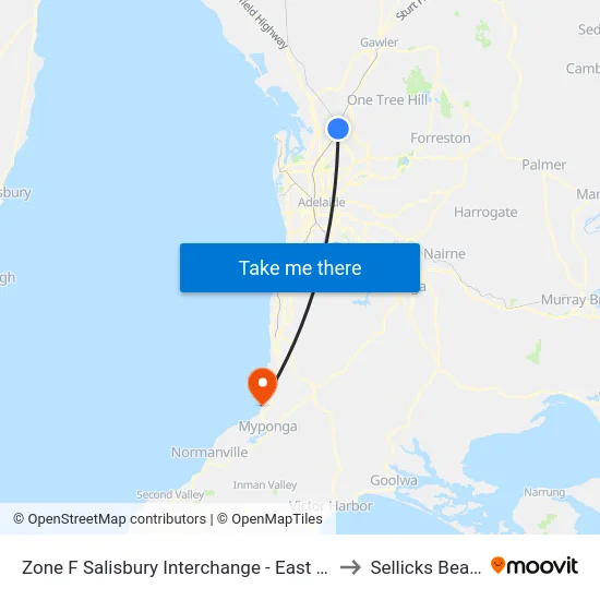 Zone F Salisbury Interchange - East Side to Sellicks Beach map