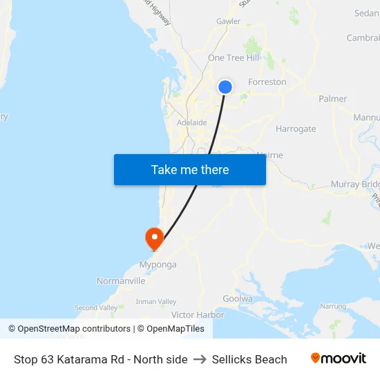 Stop 63 Katarama Rd - North side to Sellicks Beach map