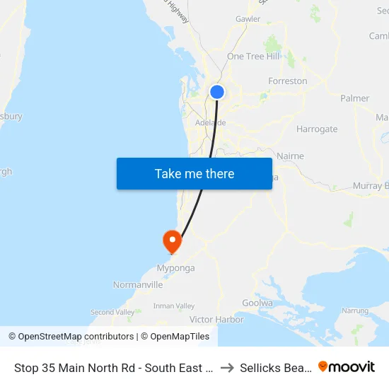 Stop 35 Main North Rd - South East side to Sellicks Beach map