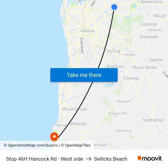 Stop 46H Hancock Rd - West side to Sellicks Beach map