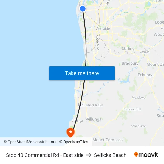 Stop 40 Commercial Rd - East side to Sellicks Beach map