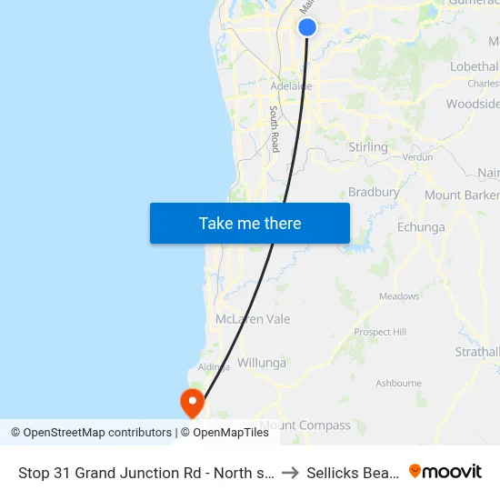 Stop 31 Grand Junction Rd - North side to Sellicks Beach map