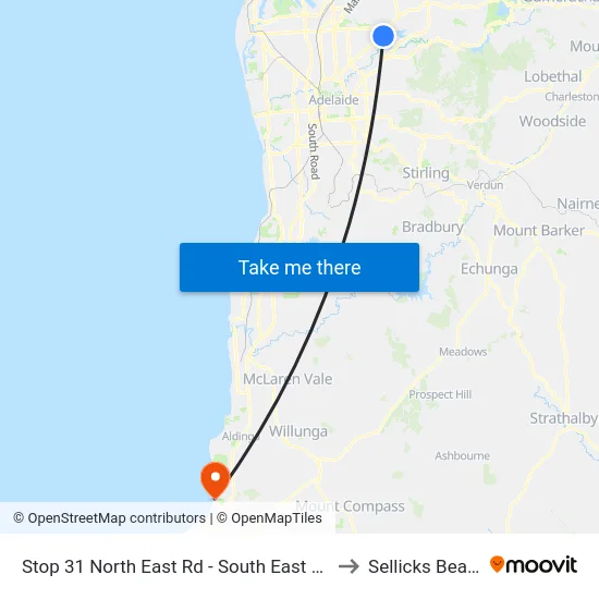 Stop 31 North East Rd - South East side to Sellicks Beach map