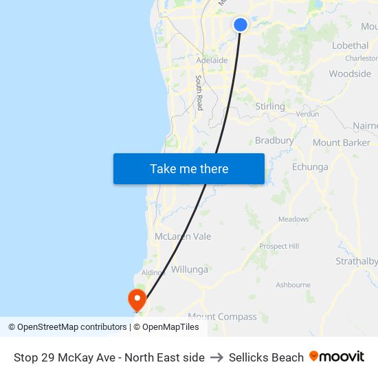 Stop 29 McKay Ave - North East side to Sellicks Beach map