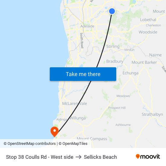 Stop 38 Coulls Rd - West side to Sellicks Beach map