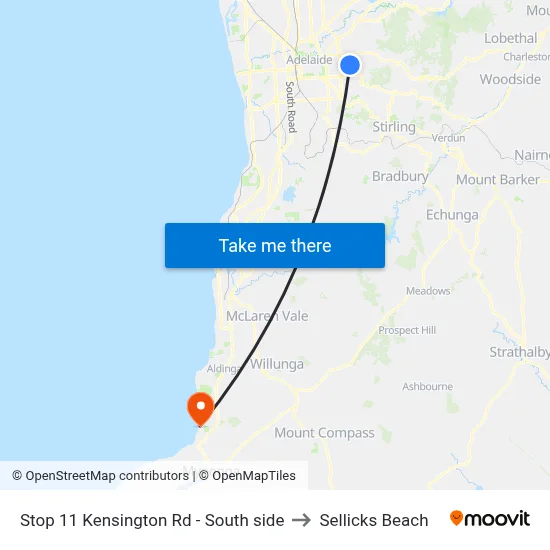 Stop 11 Kensington Rd - South side to Sellicks Beach map