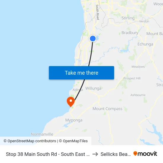 Stop 38 Main South Rd - South East side to Sellicks Beach map