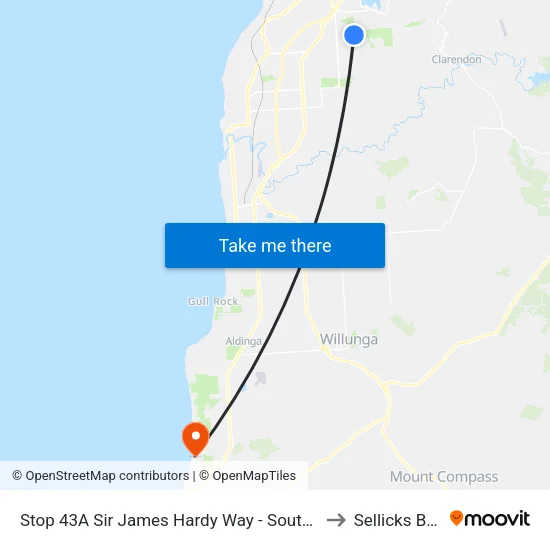 Stop 43A Sir James Hardy Way - South West side to Sellicks Beach map
