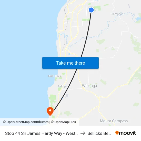 Stop 44 Sir James Hardy Way - West side to Sellicks Beach map