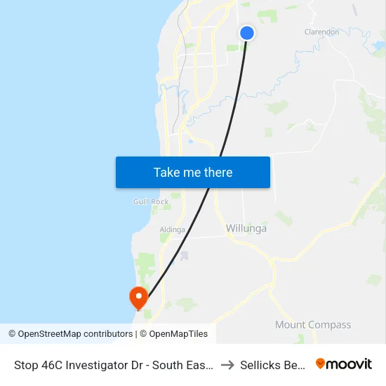 Stop 46C Investigator Dr - South East side to Sellicks Beach map