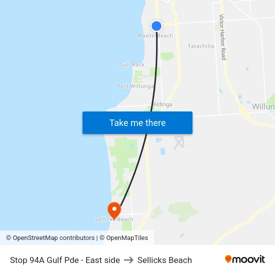 Stop 94A Gulf Pde - East side to Sellicks Beach map