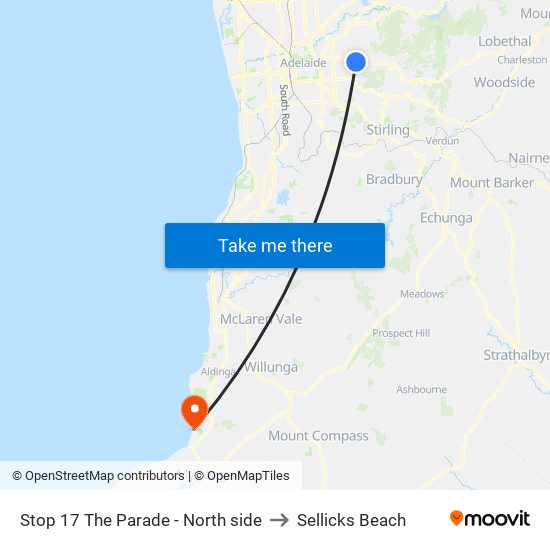 Stop 17 The Parade - North side to Sellicks Beach map