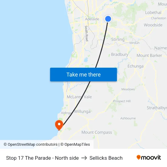 Stop 17 The Parade - North side to Sellicks Beach map