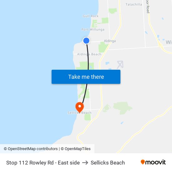 Stop 112 Rowley Rd - East side to Sellicks Beach map