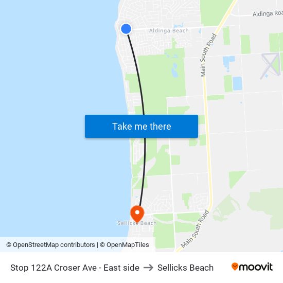 Stop 122A Croser Ave - East side to Sellicks Beach map