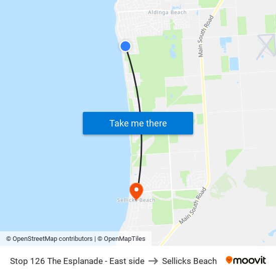 Stop 126 The Esplanade - East side to Sellicks Beach map