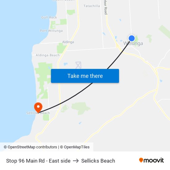Stop 96 Main Rd - East side to Sellicks Beach map