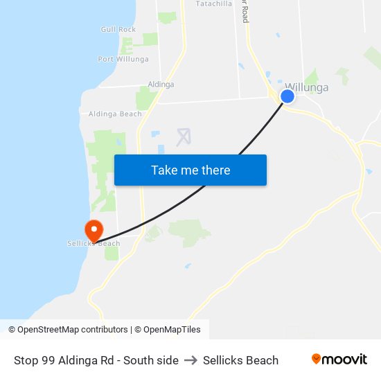 Stop 99 Aldinga Rd - South side to Sellicks Beach map