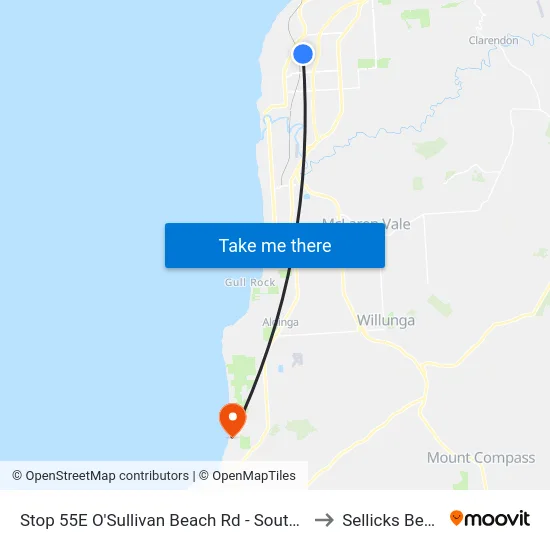 Stop 55E O'Sullivan Beach Rd - South side to Sellicks Beach map