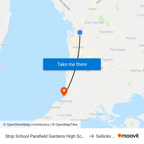 Stop School Parafield Gardens High School Shepherdson Rd to Sellicks Beach map