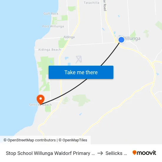 Stop School Willunga Waldorf Primary School Jay Dr to Sellicks Beach map