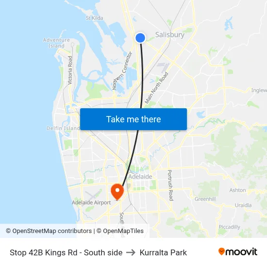 Stop 42B Kings Rd - South side to Kurralta Park map