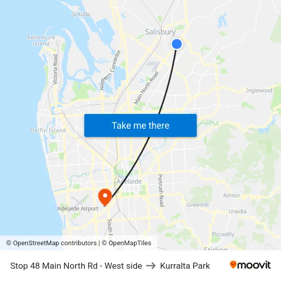 Stop 48 Main North Rd - West side to Kurralta Park map