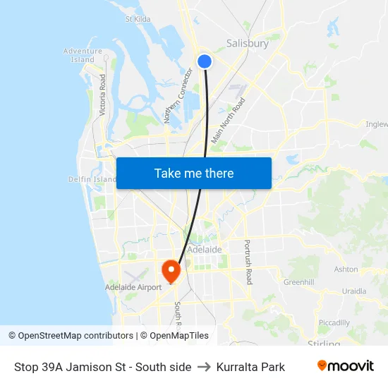 Stop 39A Jamison St - South side to Kurralta Park map