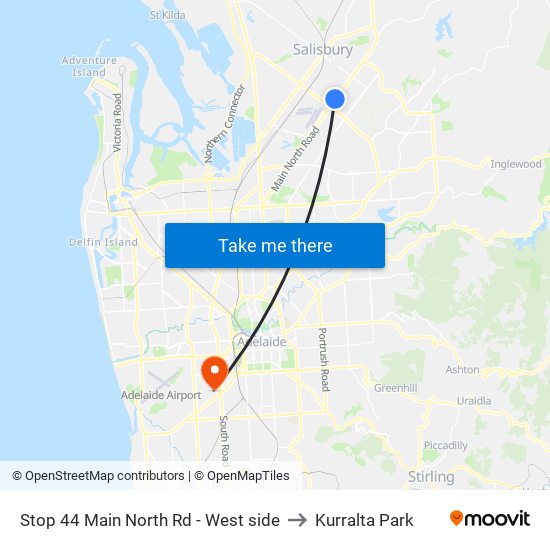 Stop 44 Main North Rd - West side to Kurralta Park map