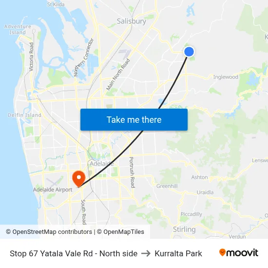 Stop 67 Yatala Vale Rd - North side to Kurralta Park map