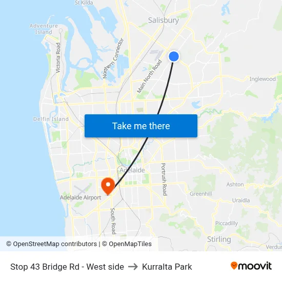 Stop 43 Bridge Rd - West side to Kurralta Park map