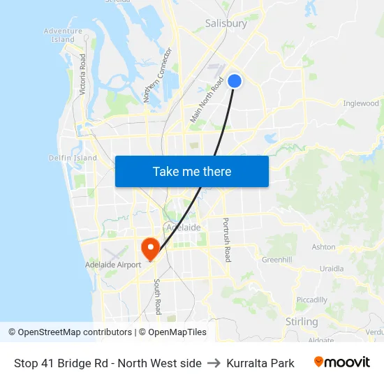 Stop 41 Bridge Rd - North West side to Kurralta Park map