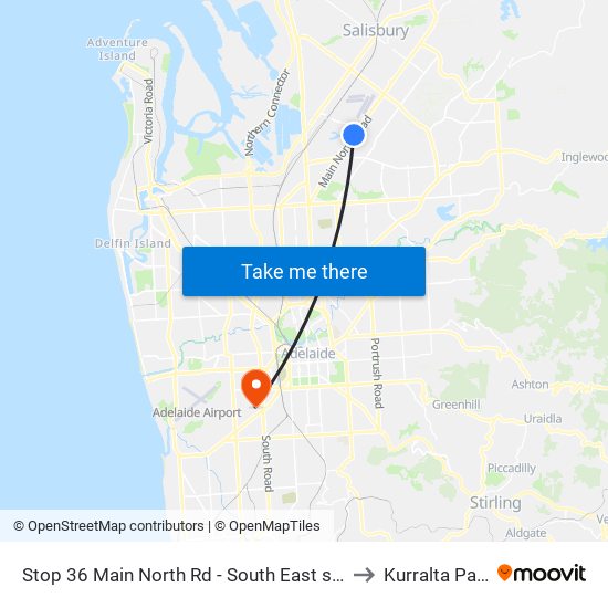 Stop 36 Main North Rd - South East side to Kurralta Park map