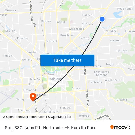 Stop 33C Lyons Rd - North side to Kurralta Park map