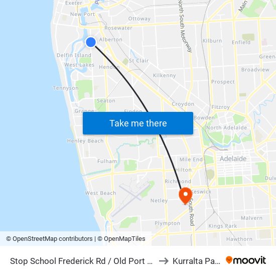 Stop School Frederick Rd / Old Port Rd to Kurralta Park map