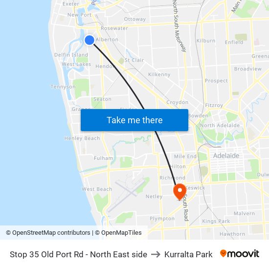 Stop 35 Old Port Rd - North East side to Kurralta Park map