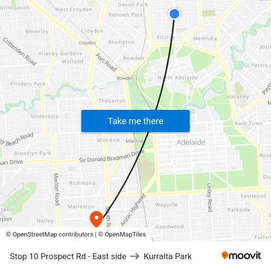 Stop 10 Prospect Rd - East side to Kurralta Park map