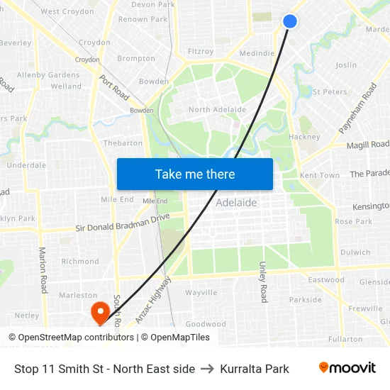 Stop 11 Smith St - North East side to Kurralta Park map