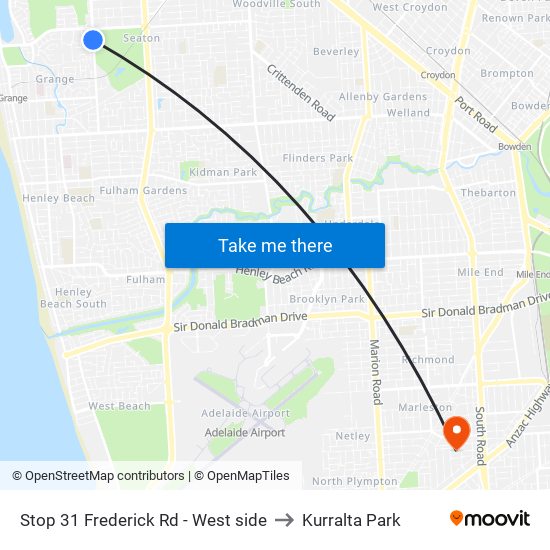 Stop 31 Frederick Rd - West side to Kurralta Park map