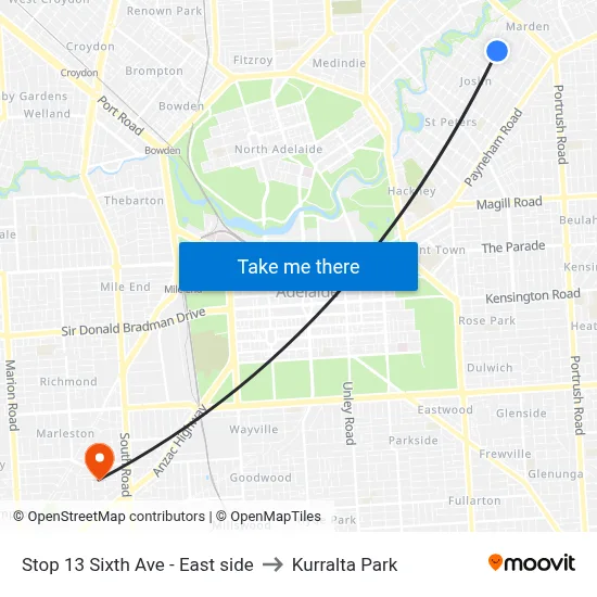 Stop 13 Sixth Ave - East side to Kurralta Park map