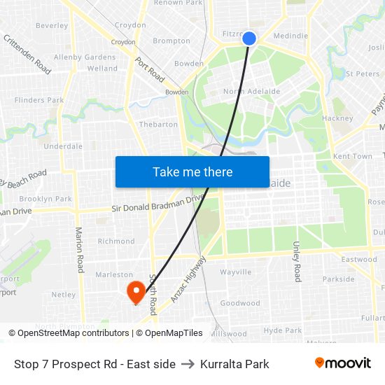 Stop 7 Prospect Rd - East side to Kurralta Park map