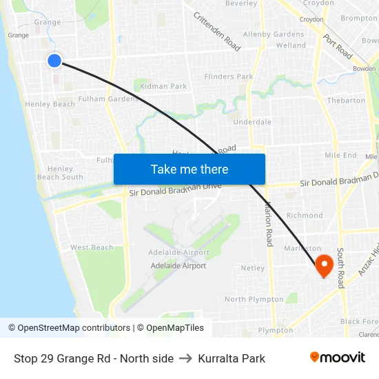 Stop 29 Grange Rd - North side to Kurralta Park map