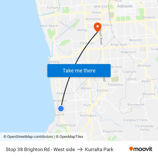 Stop 38 Brighton Rd - West side to Kurralta Park map