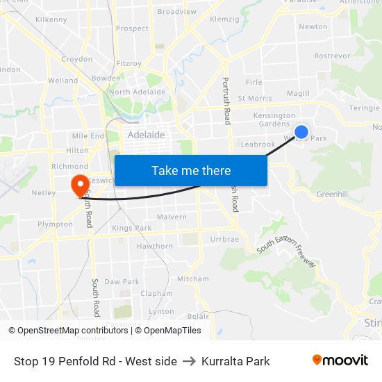 Stop 19 Penfold Rd - West side to Kurralta Park map