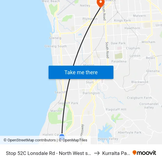Stop 52C Lonsdale Rd - North West side to Kurralta Park map