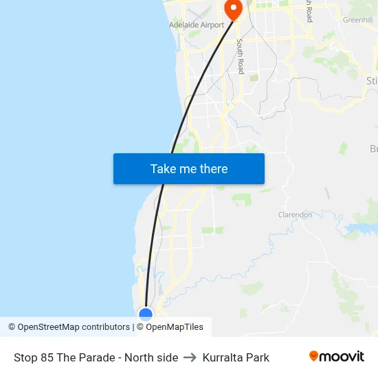 Stop 85 The Parade - North side to Kurralta Park map